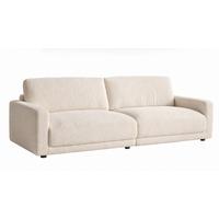 SOFA MARLIN Beige Bouclé - Beige/Schwarz, Kunststoff/Textil (262/80/100cm) - KAWOLA