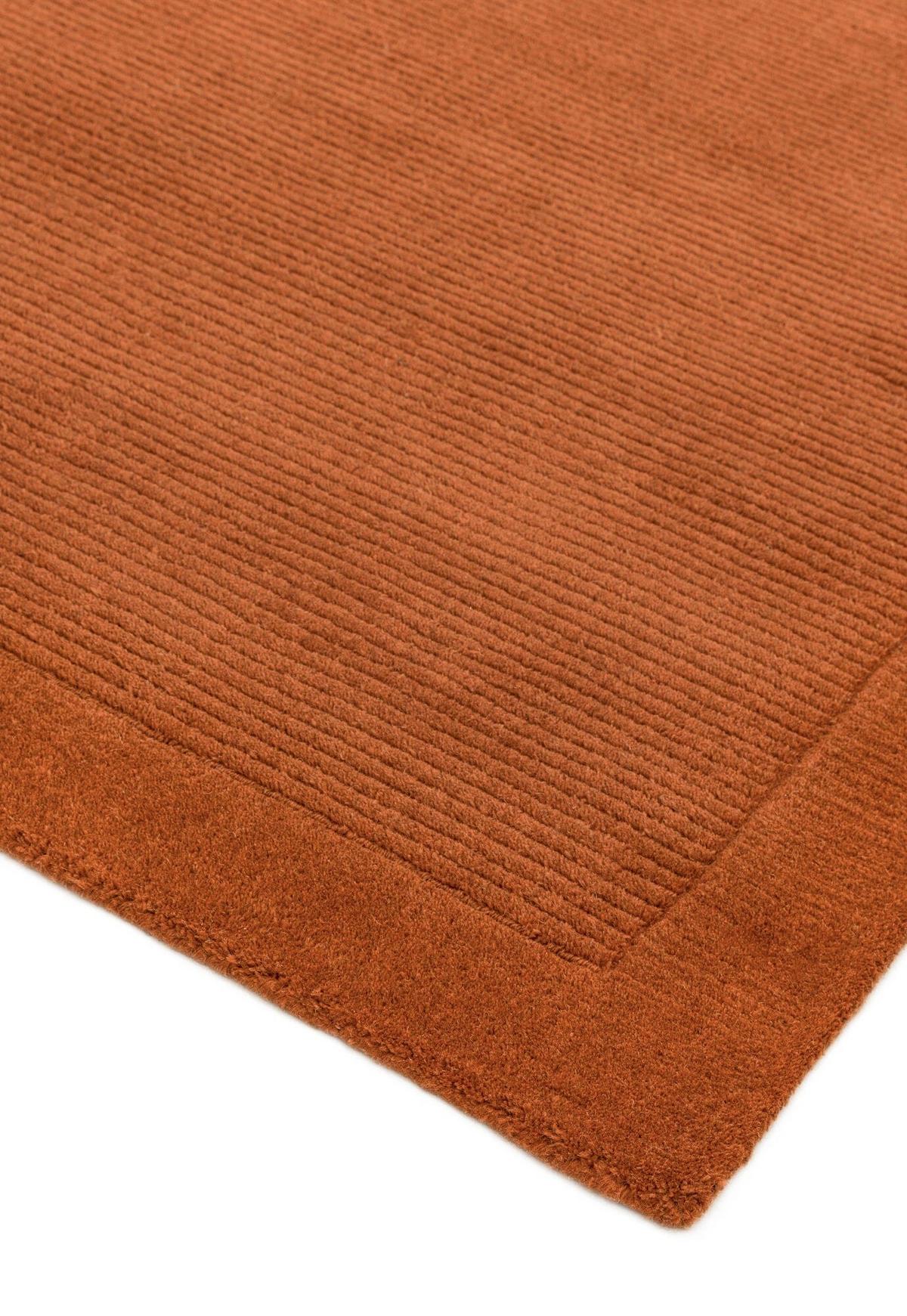 WOLLTEPPICH handgewebt STOW, mit Bordüre, Terrakotta, 120 x 170 cm - Orange, Textil (170/120cm) - KADIMA DESIGN