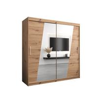 SCHWEBETÜRENSCHRANK 200/200/62 2-türig - Silberfarben/Eiche Artisan, Holz/Kunststoff (200/200/62cm) - MÖBEL KRYSPOL