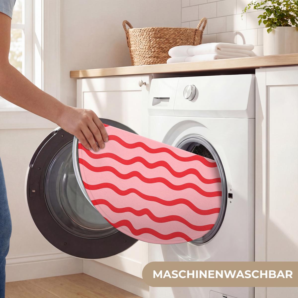 WC-VORLEGER Verspielt - Muster - Rot Toilettenteppich 70x70 cm - Rosa, Textil (70/1cm) - OnlyWow
