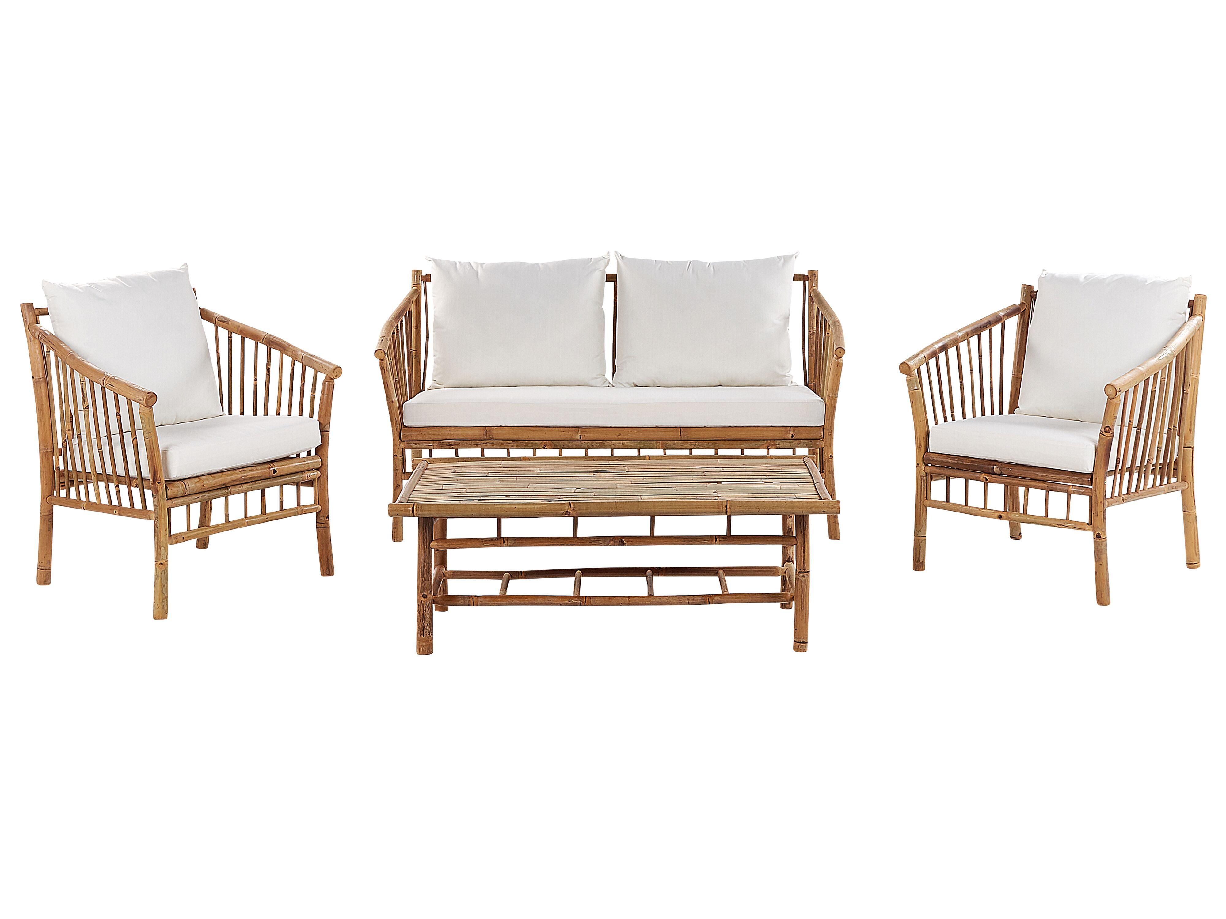 LOUNGE-SET 4-Sitzer hellbraun Maggiore - Hellbraun, Holz - Beliani
