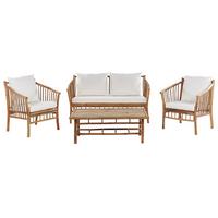 LOUNGE-SET 4-Sitzer hellbraun Maggiore - Hellbraun, Holz - Beliani