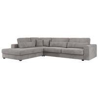 ECKSOFA Savona Grau Cord - links - Schwarz/Grau, Kunststoff/Textil (316/249cm) - MKS