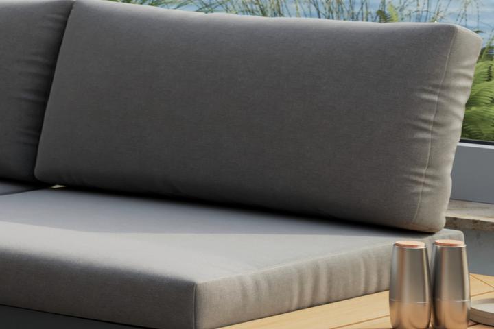 Loungegarnitur Kissen grau abnehmbare waschbare Bezüge Olefin Outdoorstoff vielseitig ausziehbar/kombinierbar