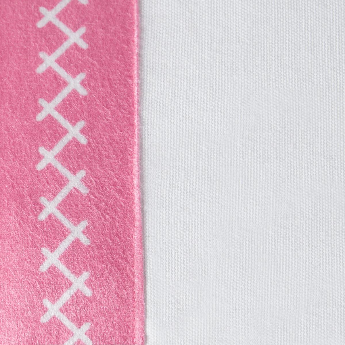 DEKOKISSEN 2er-Set Weiß 50/30 cm Lovely - Pink/Weiß, Naturmaterialien (50/30cm) - Beliani