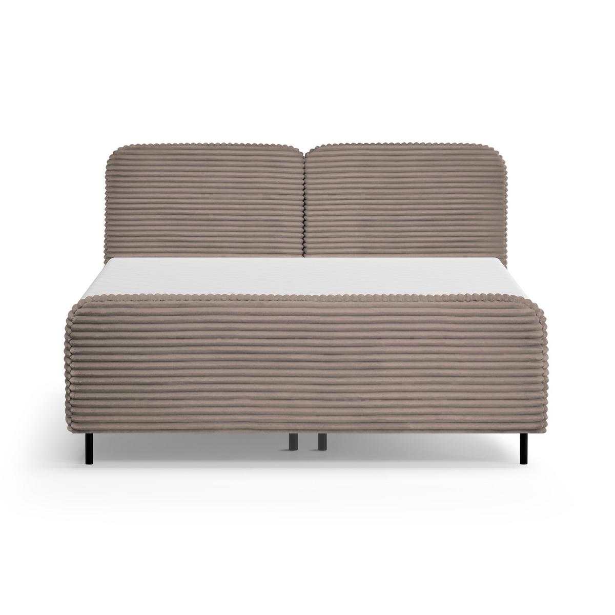 POLSTERBETT Lea mit Matratze und Topper, 140x200, Cappuccino - Schwarz/Cappuccino, Textil (140/200cm) - Beautysofa