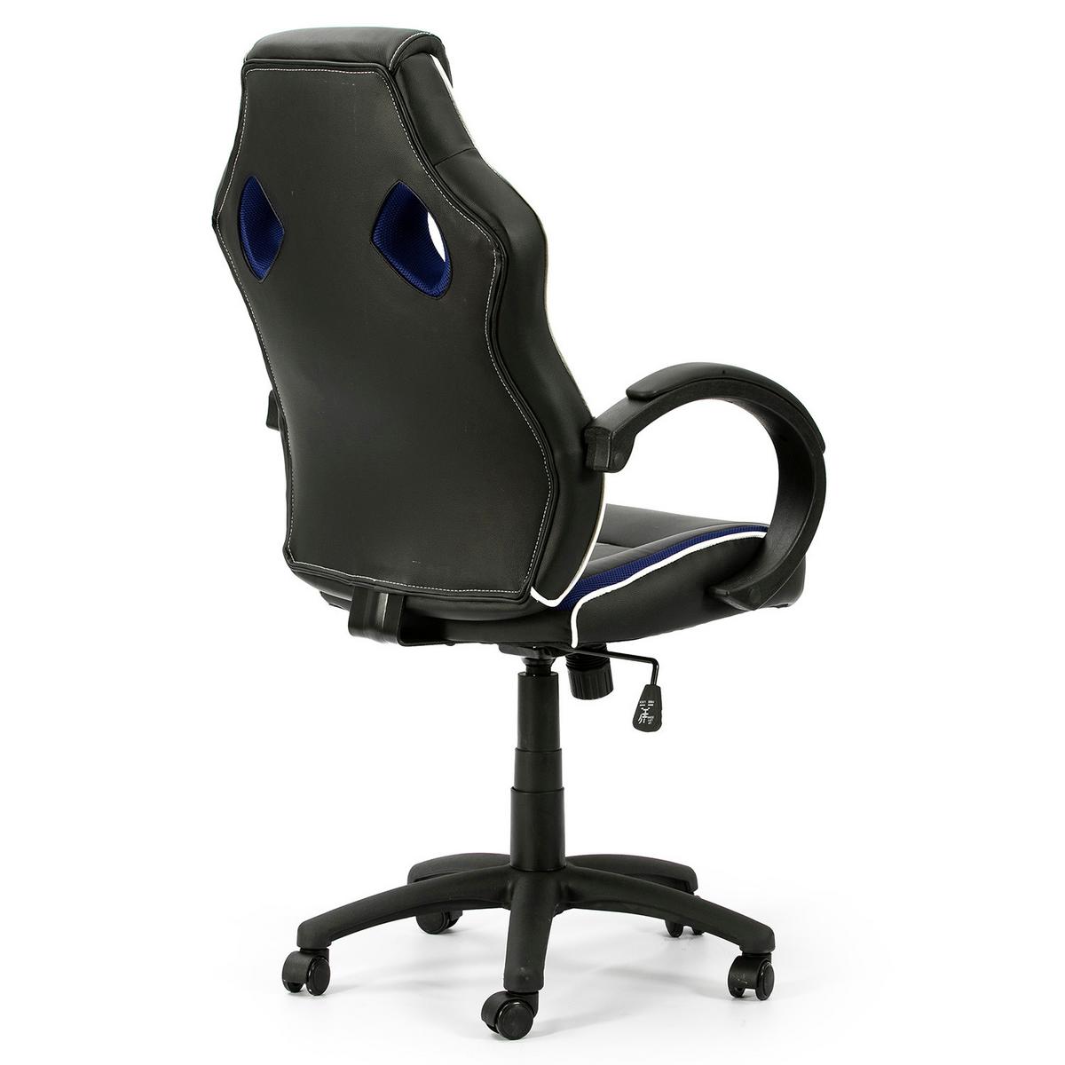 DREHSTUHL Formula Schwarz/Blau - Blau, Fell (68/112/61cm) - VS Venta-stock