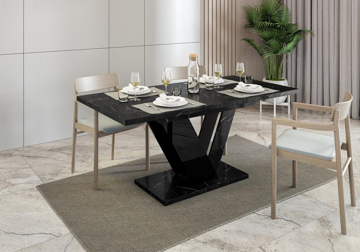 ESSTISCH ZAFIR Ausziehbar 120 - 160 / 80 x 76 cm - Schwarz, Holz (120/80/76cm) - MASSENO