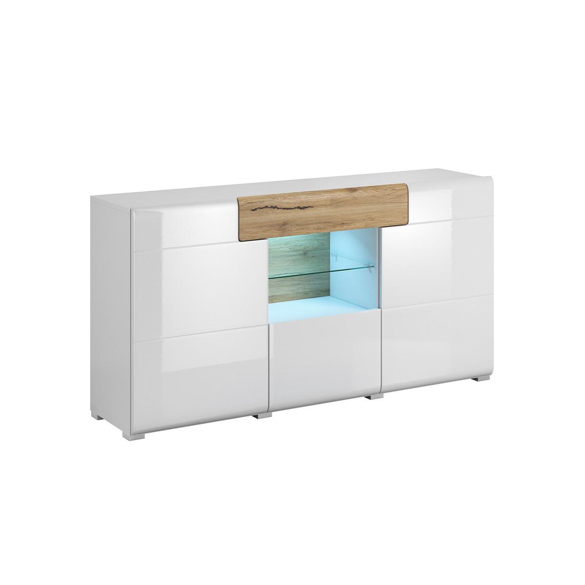 SIDEBOARD Jules Weiß und Holz - Weiß/Braun, Holzwerkstoff (159/82/39cm) - Petits-meubles