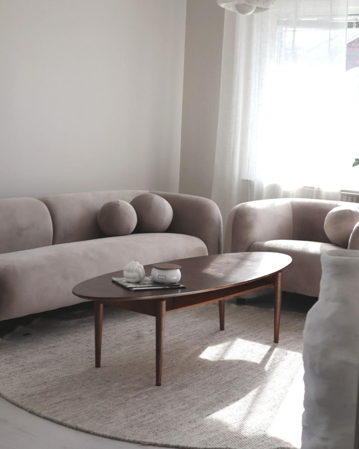 4-SITZER-SOFA SET Samtstoff taupe Leiren - Beige, Textil (83/83/224cm) - Beliani