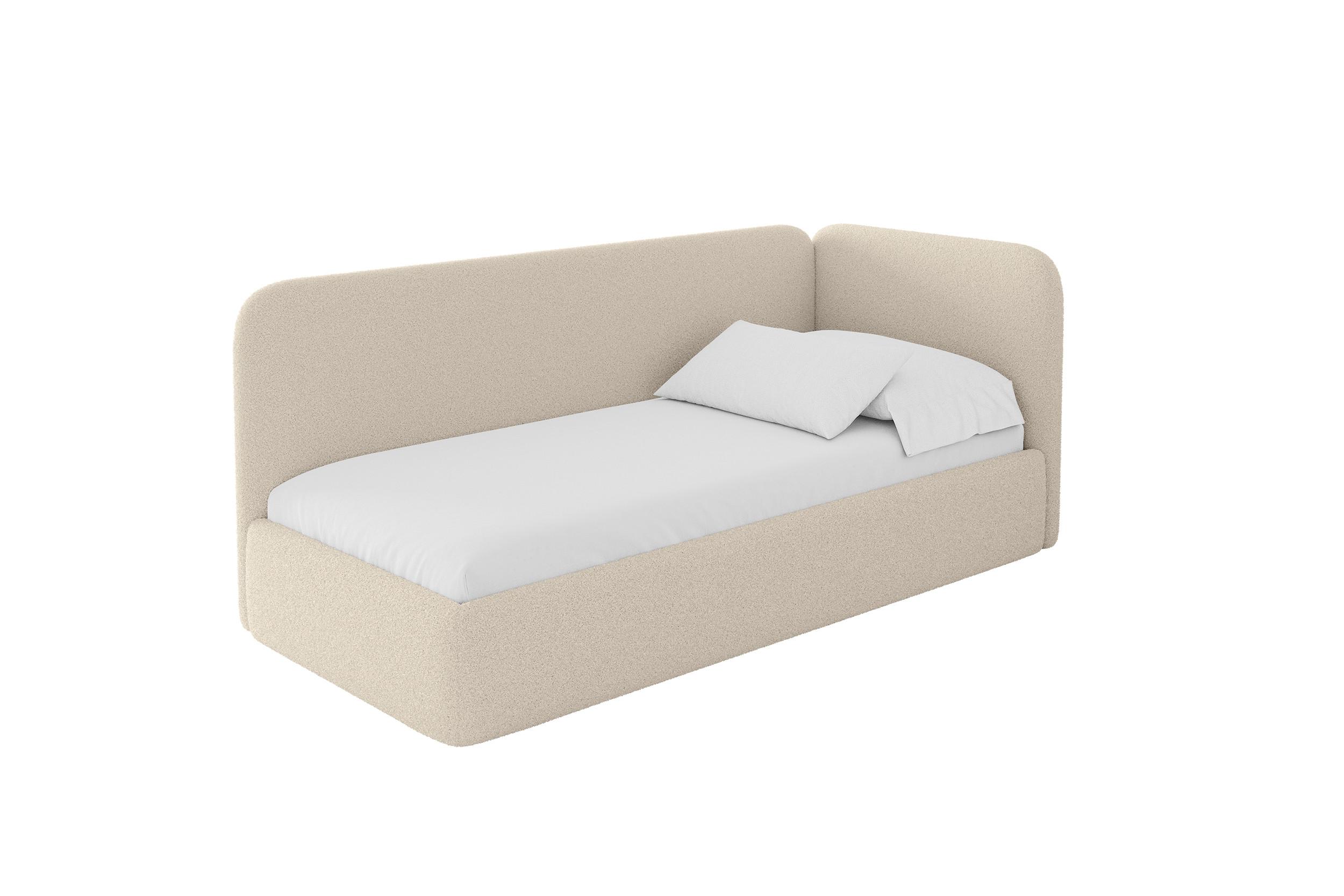 EINZELLBETT Jugendbett mit Bettkasten und Matratze H3/H4, Links - ELSY 100x200 Dunkelbeige - Cappuccino, Holzwerkstoff/Textil (100/200cm) - ALTDECOR