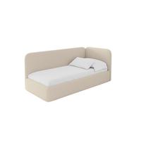 EINZELLBETT Jugendbett mit Bettkasten und Matratze H3/H4, Links - ELSY 80x200 Dunkelbeige - Cappuccino, Holzwerkstoff/Textil (80/200cm) - ALTDECOR