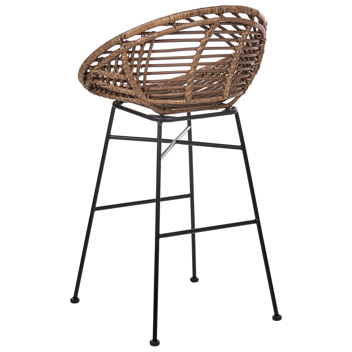 BARSTUHL 2er-Set Rattan Braun Windom - Braun, Naturmaterialen (56/95/51cm) - Beliani