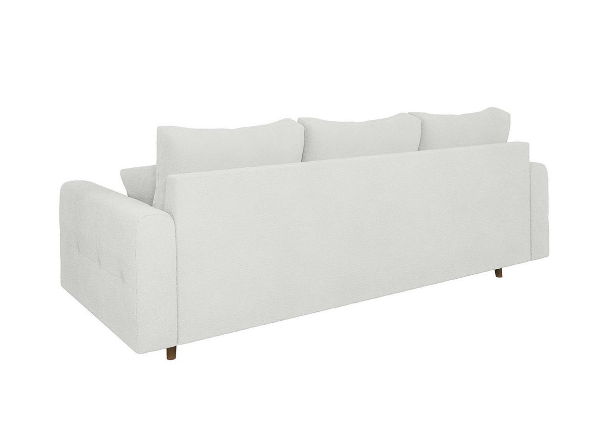 3-SITZER-SOFA Henrik Weiß Boucle - Weiß/Braun, Holz/Textil (210/81/93cm) - S-Style Möbel