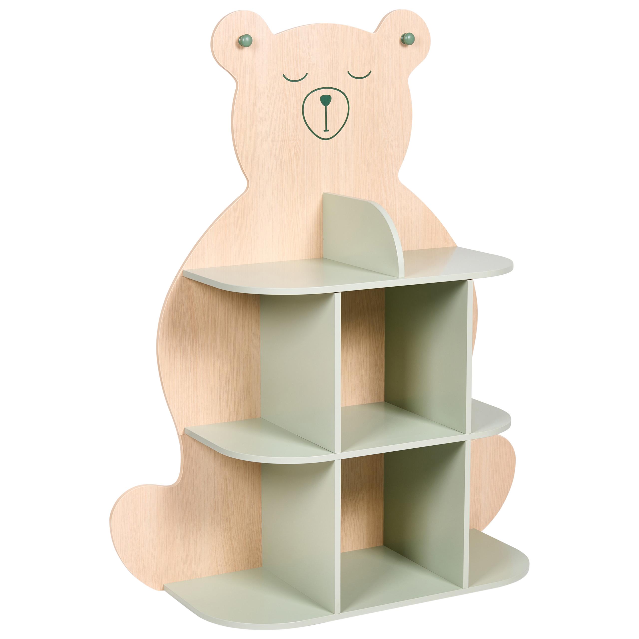 REGAL 108 cm Hellbraun/Grün Elwood - Hellbraun, Holzwerkstoff (90/108/30cm) - Beliani