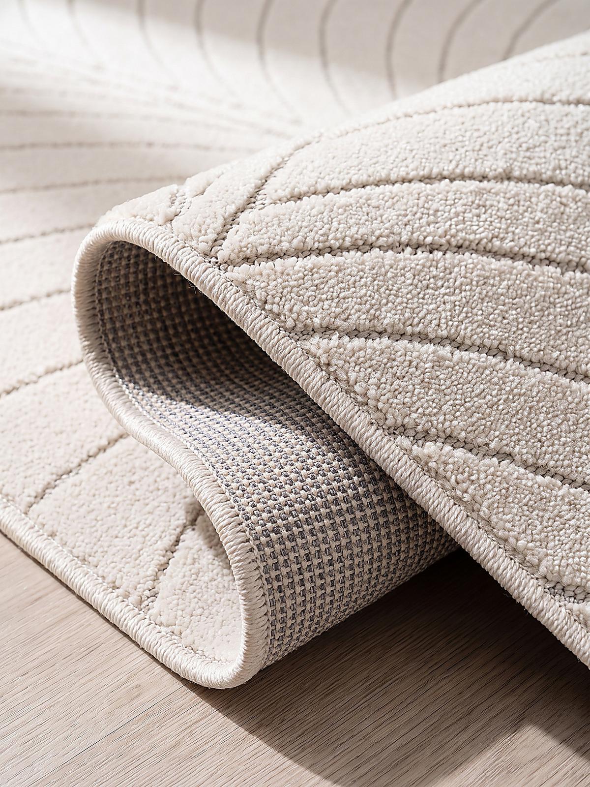 TEPPICH Outdoor, Fußbodenheizung-geeignet, mit Blattmotiv, aus Polypropylen, ENGADIN in Creme, 120 x 170 cm - Beige, Textil (120/170cm) - KADIMA DESIGN