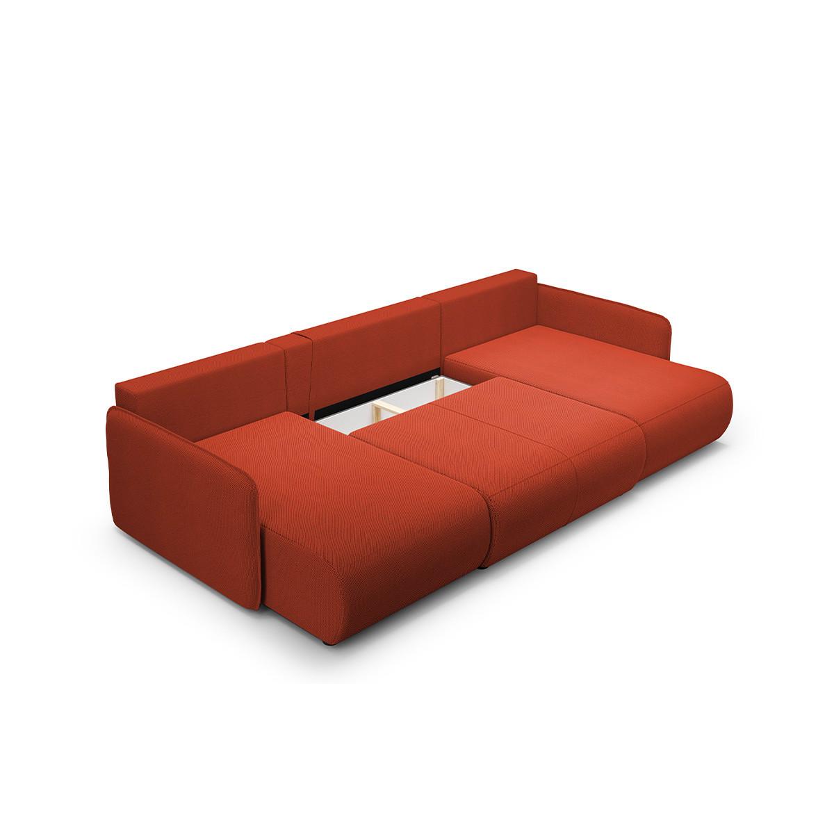 PANORAMASOFA Claudio 5 Sitzplätze Bordeaux - Rot, Holz (290/86/148cm) - Petits-meubles
