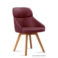 ESSZIMMERSTUHL (8er-Set) Donna 52x82x63 Eiche geölt/Marsala - Eichefarben/Brombeere, Kunststoff (63/82/52cm) - 58aufmkessel