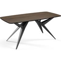 ESSTISCH Trax ausziehbar rechteckig oval, Walnuss Braun 160-240/90/76 - Walnussfarben/Schwarz, Holzwerkstoff/Metall (90/236/76cm) - WFL GROUP