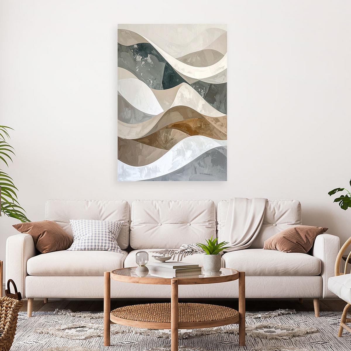LEINWANDBILD Abstraktion 60x90cm - Beige, Textil (60/90cm) - Feeby