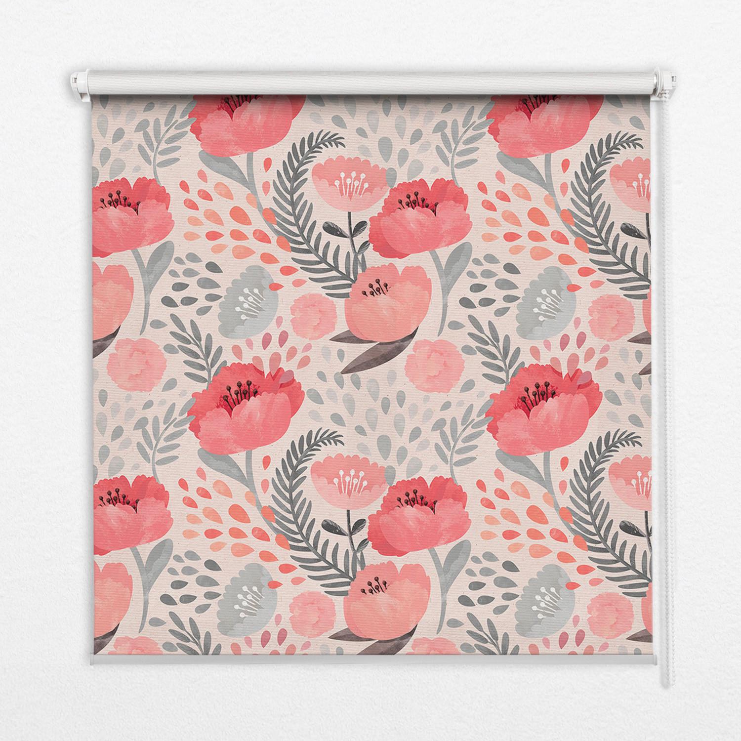 INNENROLLO - Fensterrollo - Rollo - 60x40 cm - Mohn - Rot, Kunststoff (60/140/0.5cm) - TULUP