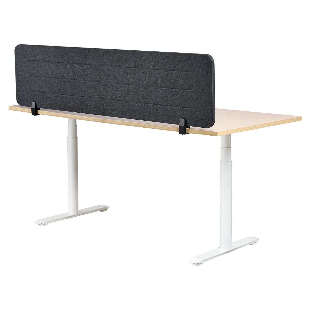 SCHREIBTISCHTRENNWAND 160/40 cm Dunkelgrau Ziggy - Dunkelgrau, Textil (160/40/2cm) - Beliani