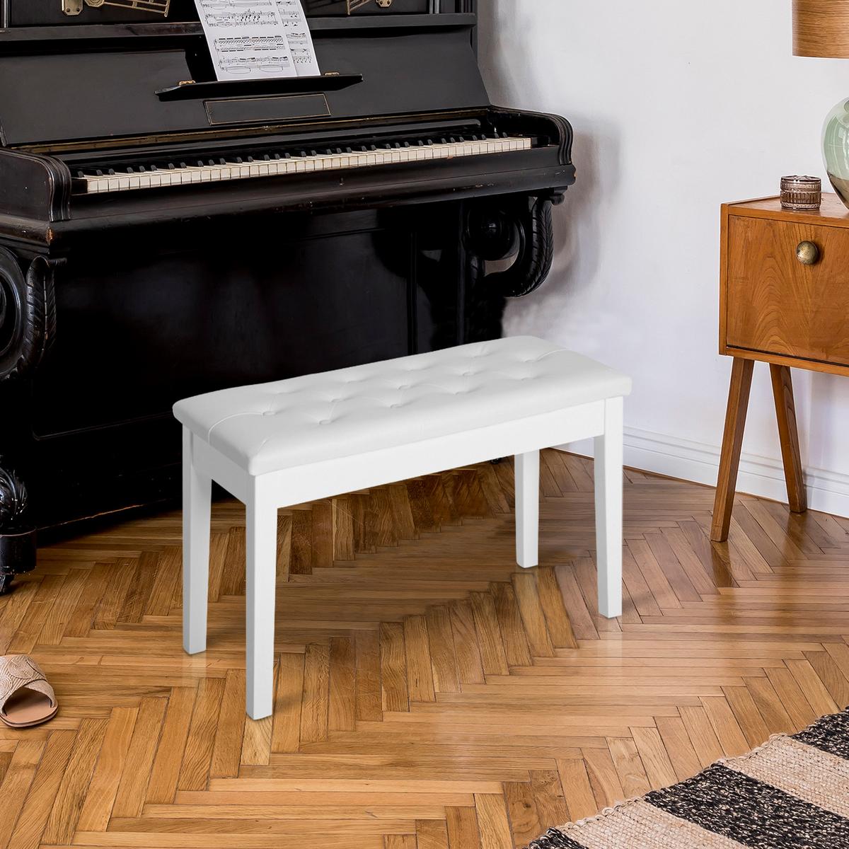 KLAVIERHOCKER, Klavierbank, Weiß - Weiß, Holz (36/50/76cm) - HOMCOM