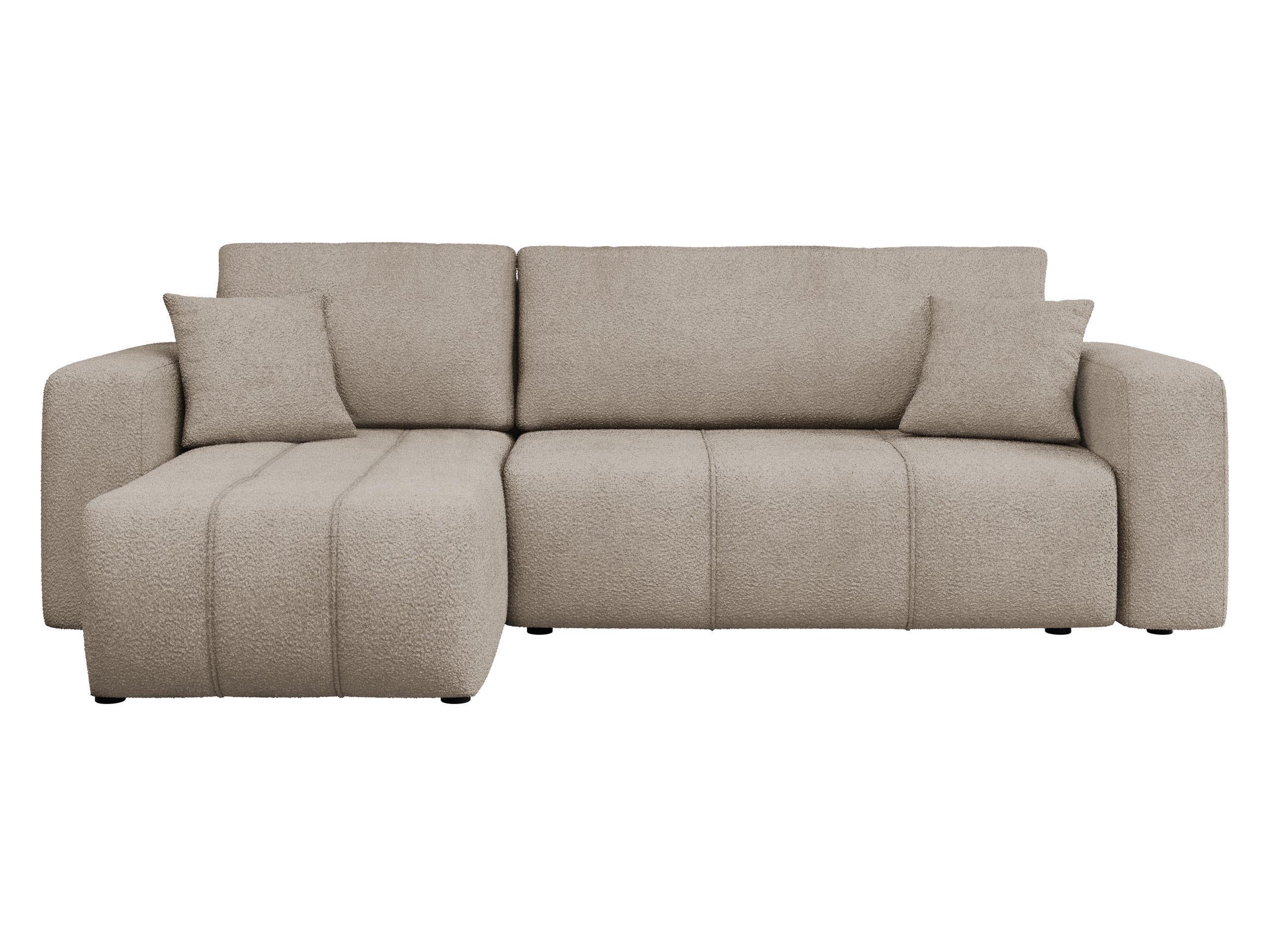 ECKSOFA Furyn Boucle - Schwarz/Braun, Holzwerkstoff/Kunststoff (244/145cm) - MIRJAN24