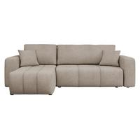 ECKSOFA Furyn Boucle - Schwarz/Braun, Holzwerkstoff/Kunststoff (244/145cm) - MIRJAN24