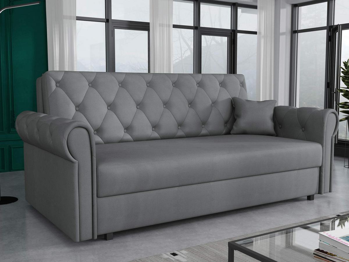 SCHLAFSOFA Viva Roma IV - Graphitfarben/Schwarz, Holz/Textil (188/85/98cm) - MIRJAN24