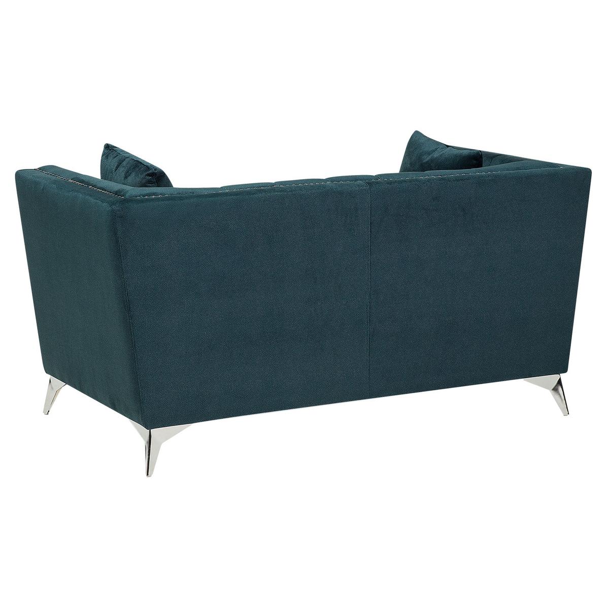 SOFA-SET 5-sitzer Samtstoff Blau Gaula - Blau, Textil (211/77/80cm) - Beliani