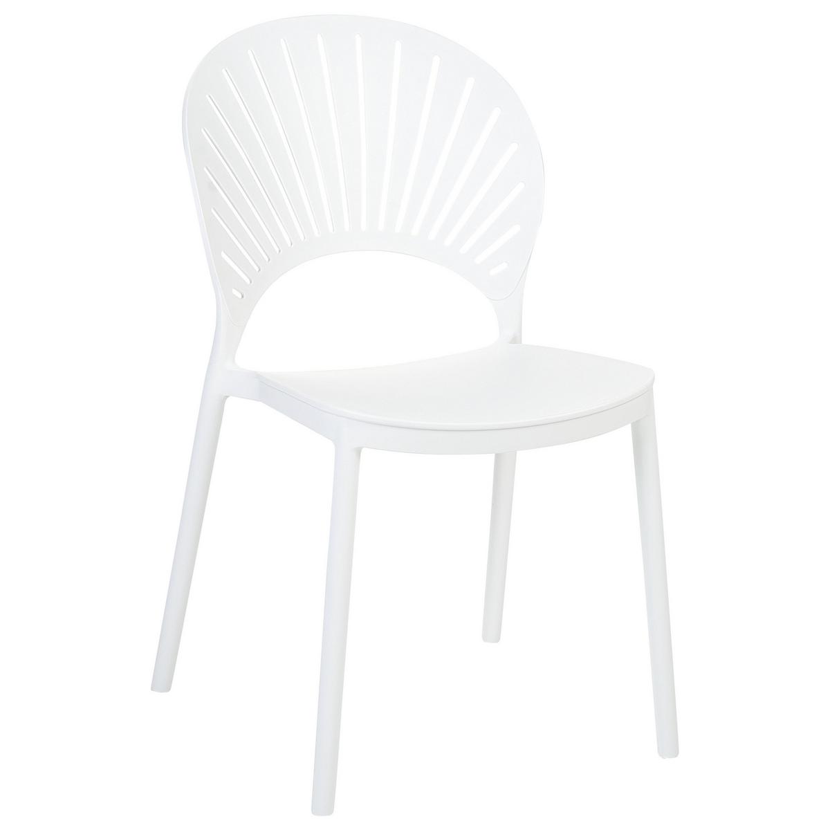 GARTENSTÜHLE 4er-Set Kunststoff weiß Ostia - Weiß, Kunststoff (46/83/51cm) - Beliani