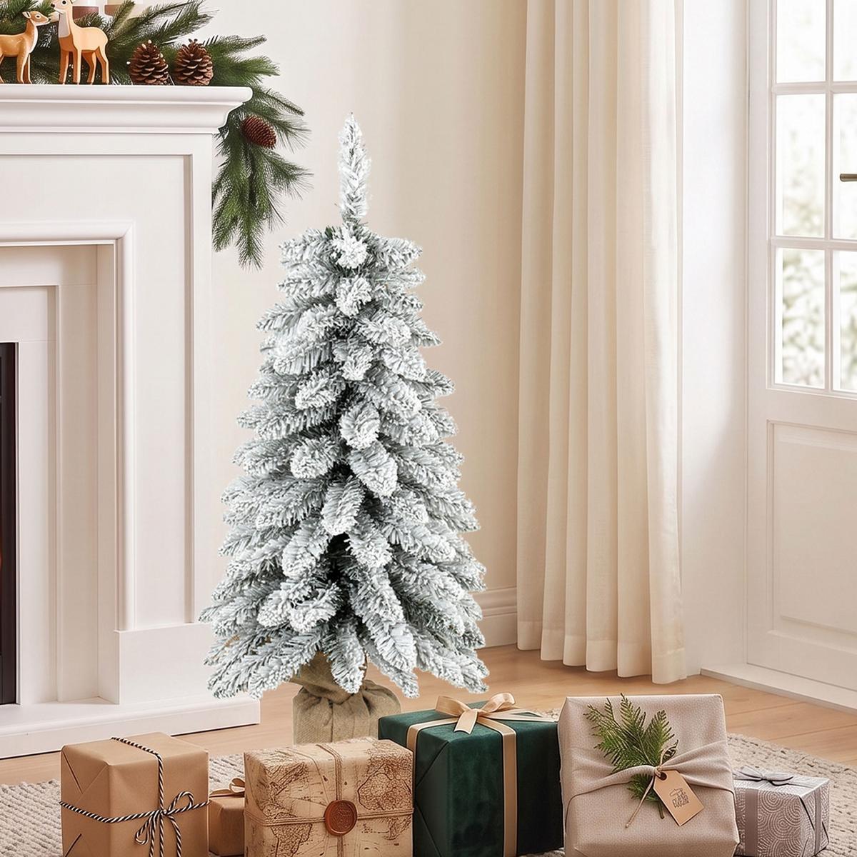 KÜNSTLICHER-WEIHNACHTSBAUM PVC Weiß - Weiß, Kunststoff (90cm) - HOMCOM