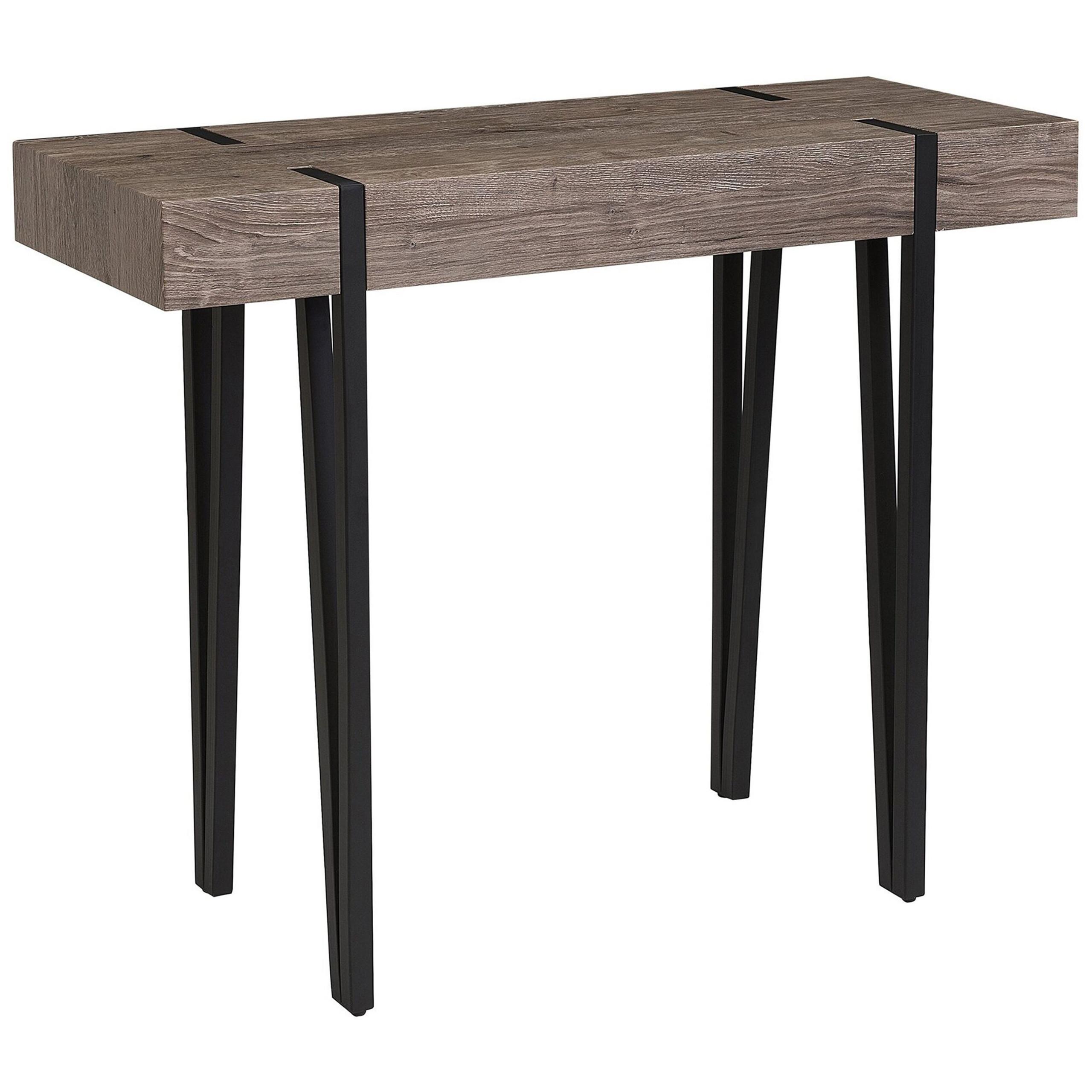 KONSOLENTISCH dunkler Holzfarbton Adena - Dunkelbraun/Schwarz, Holzwerkstoff (40/100/81cm) - Beliani