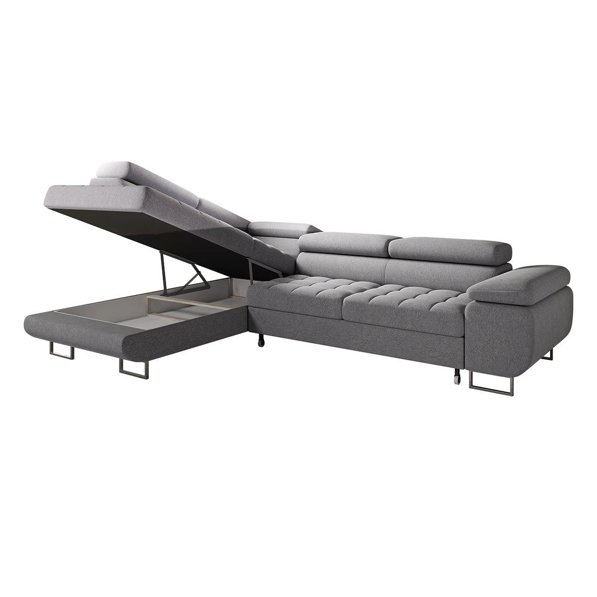 ECKSOFA Eden 4 Sitzplätze Anthrazitgrau - Grau, Holzwerkstoff (335/201cm) - Petits-meubles