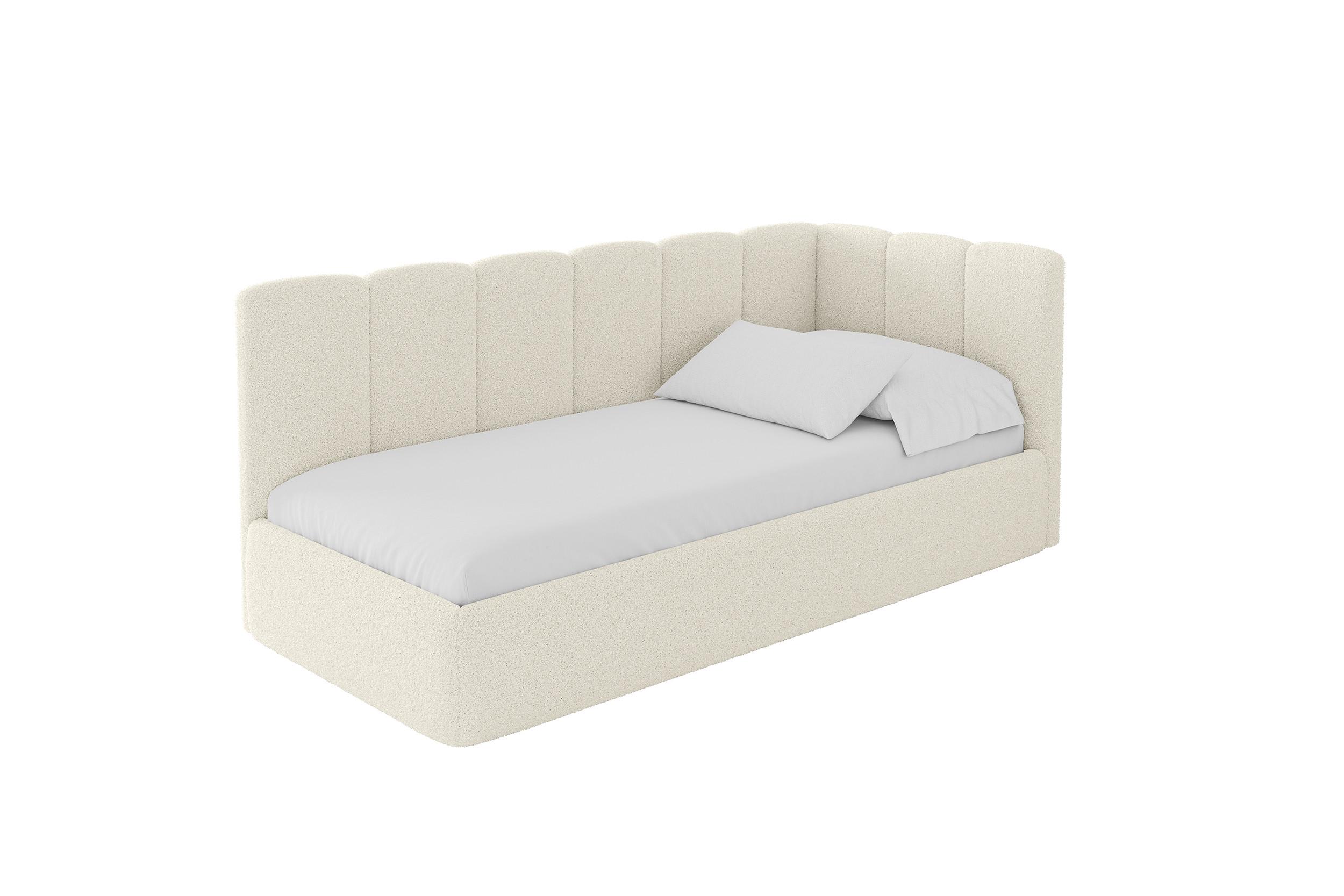 EINZELLBETT Jugendbett mit Bettkasten und Matratze H3/H4, Links - DEXY 100x200 Beige - Champagner, Holzwerkstoff/Textil (100/200cm) - ALTDECOR