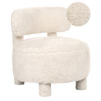 SESSEL Webpelz Hellbeige Hamina - Beige, Textil (76/74/74cm) - Beliani