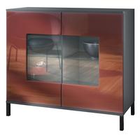 KOMMODE Grömitz Bordeaux Hochglanz - Bordeaux, Holzwerkstoff (92.5/83.5/35cm) - Vladon