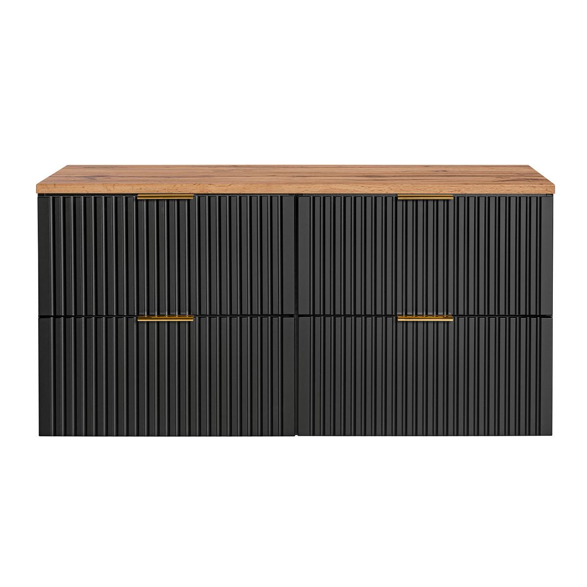 WASCHTISCHUNTERSCHRANK 120.8cm Adriel Schwarz - Schwarz, Holzwerkstoff (120.8/59/46cm) - Petits-meubles