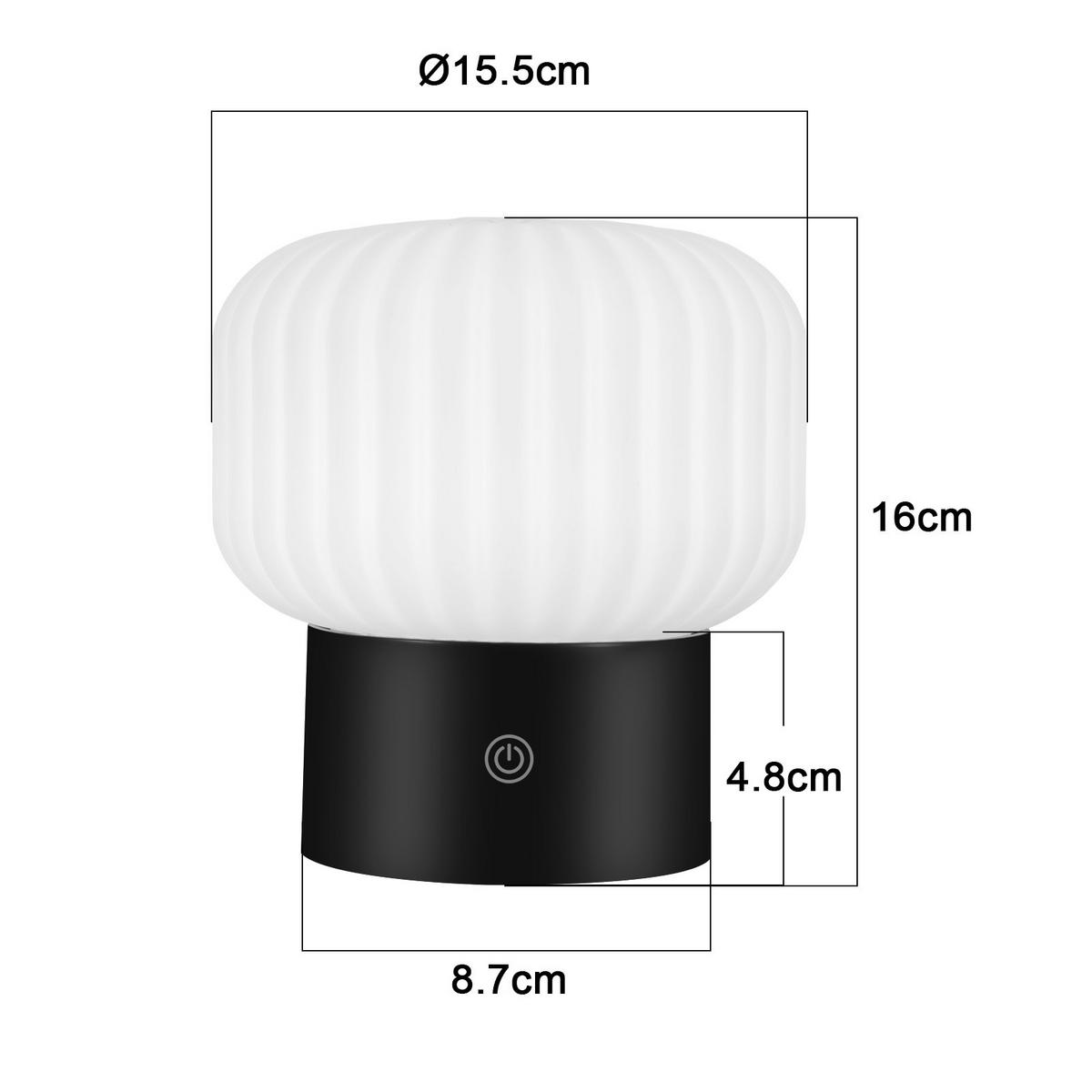 LED TISCHLAMPE Glowvyn 16/15.5/8.7 cm - Weiß, Glas (16/15.5/8.7cm) - ZMH