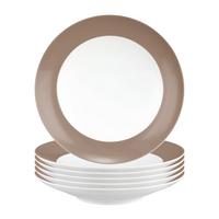 SUPPENTELLER Liberty Pure Colors Cocoa Brown ø 23,5 cm 6er Set - Braun, Keramik (23.6cm) - Seltmann Weiden