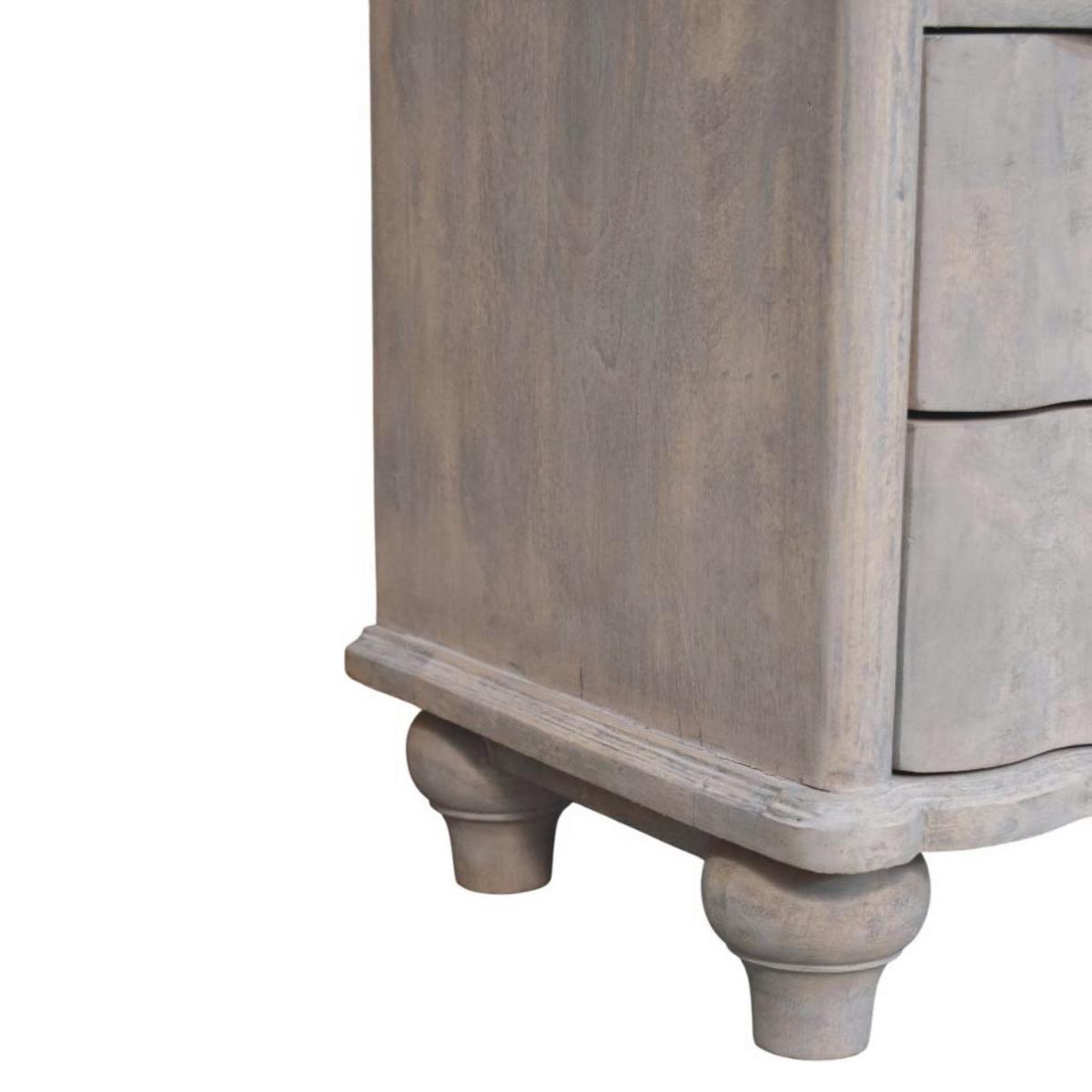 NACHTTISCH mit Acid-Wash-Finish, 2 Schubladen, 1 offene Ablage, grau - Braun/Grau, Naturmaterialen/Holz (55/63/40cm) - Artisan Furniture