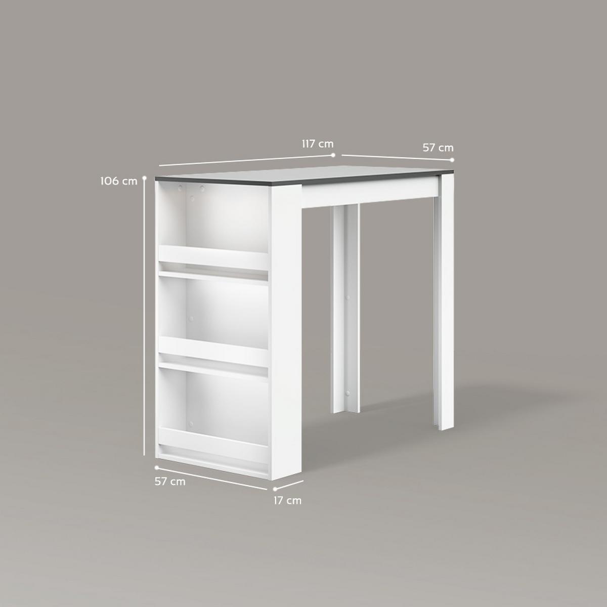 BARTISCH Regusa Weiß/Anthrazit 57 x 117 cm - Anthrazit/Weiß, Holzwerkstoff (117/57/106cm) - Livinity®