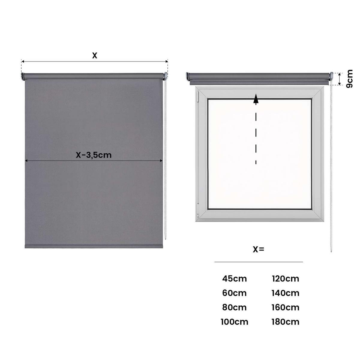 VERDUNKELUNGSROLLO Grau 120x250 cm - Grau, Kunststoff (120/250cm) - STORESDECO
