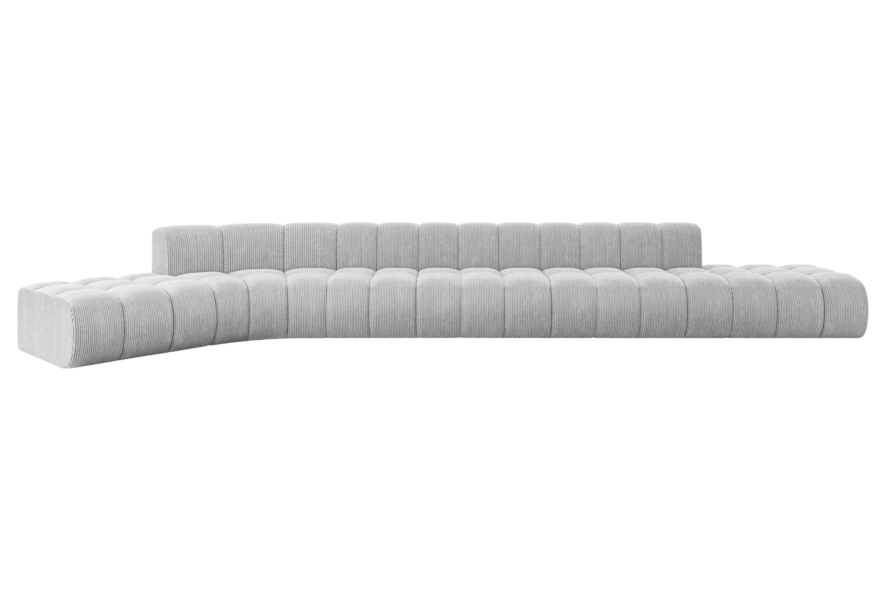 ECKSOFA modulares Sofa Solven-L3 - 562x174x70 cm Grau - Grau, Holzwerkstoff/Textil (562/174cm) - ALTDECOR