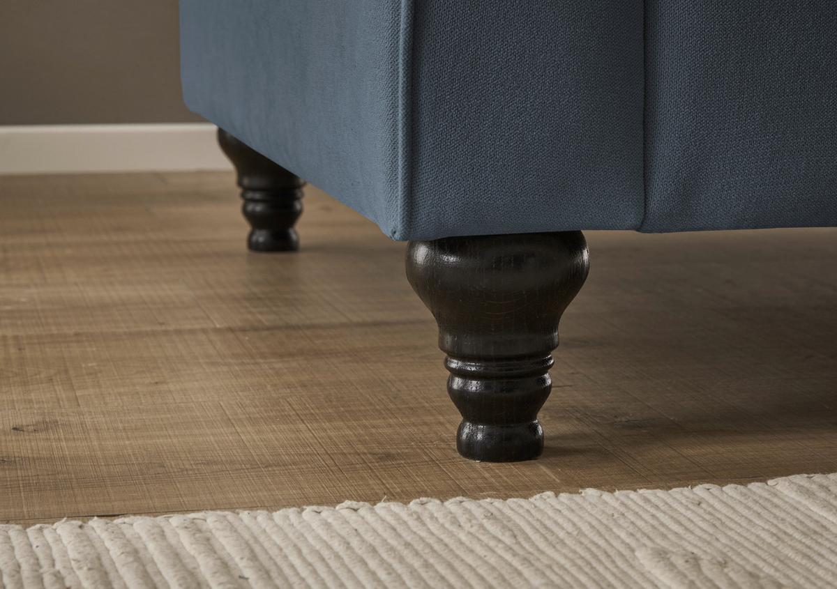 SESSEL blau Landhaus, Loungesessel 110 cm - Blau/Braun, Holz/Textil (110/95/100cm) - Furn.Design