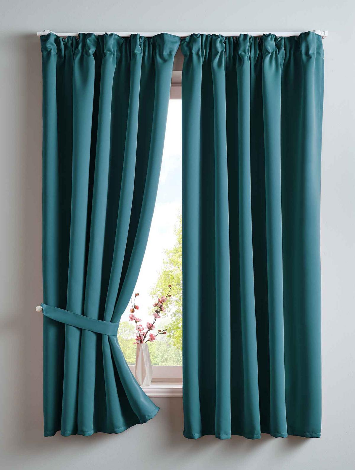 VORHANG 2ER SET NEWYORK HxB 160x140 cm Petrol - Petrol, Textil (140/160cm) - Gardinenbox