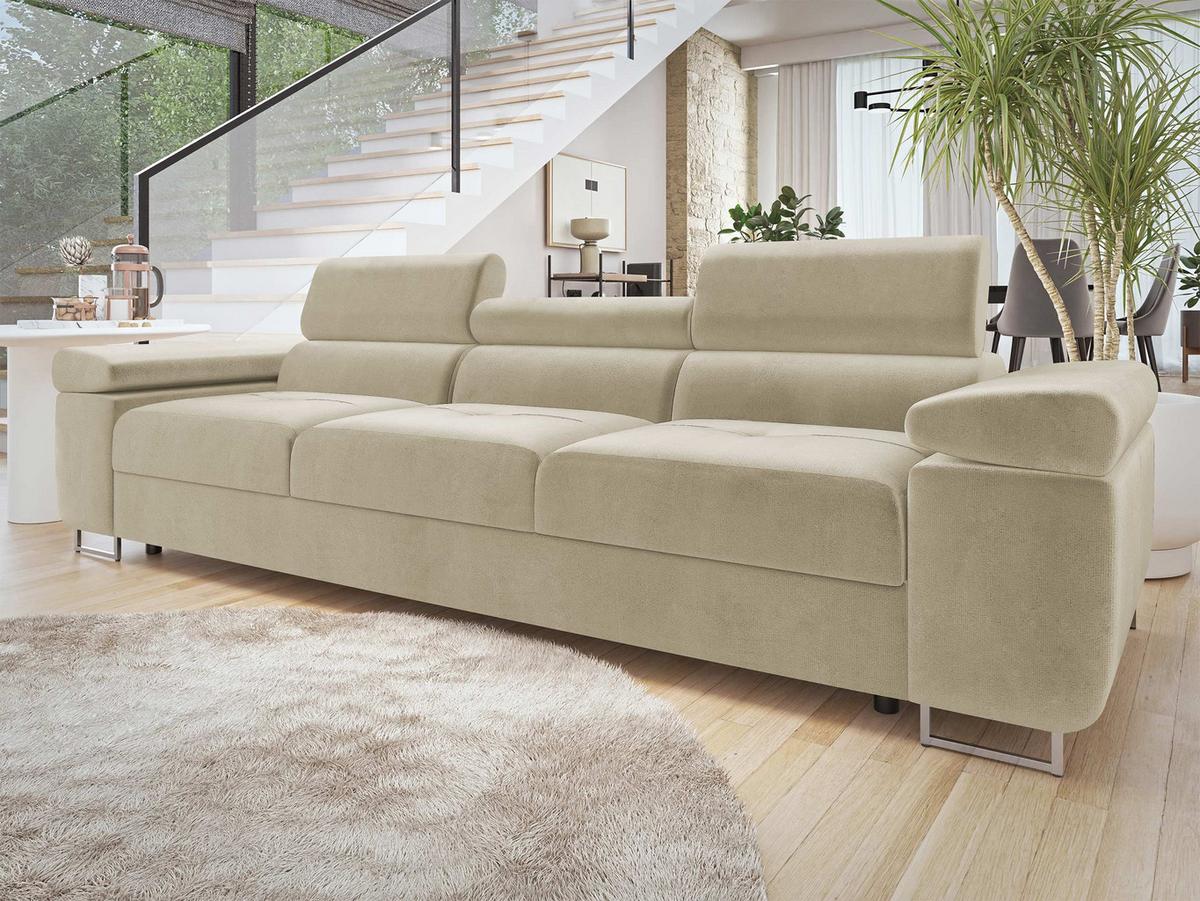 SOFA Torezio 3 - Beige, Holz/Textil (263/90/102cm) - MIRJAN24