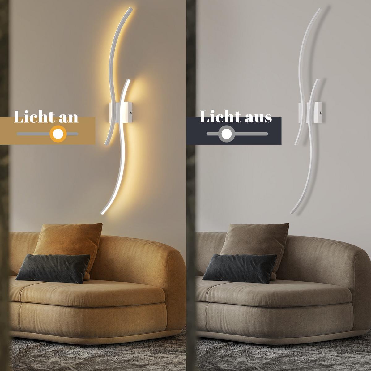 LED-WANDLEUCHTE Hellor 101.5/13.5/4.9 cm - Weiß, Metall (13.5/4.9/101.5cm) - ZMH