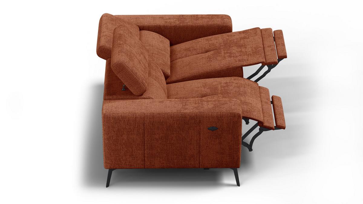 RELAXSOFA MORELLO 2-Sitzer, rostrot, 2 x Relax Zero Gravity - Orange, Holz/Textil (164/82/103cm) - Wozimo
